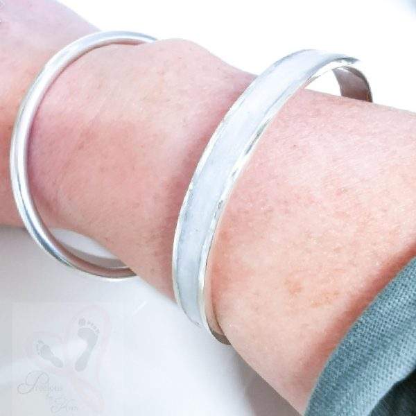 Breastmilk or Ashed 925 Silver Channel Bangle